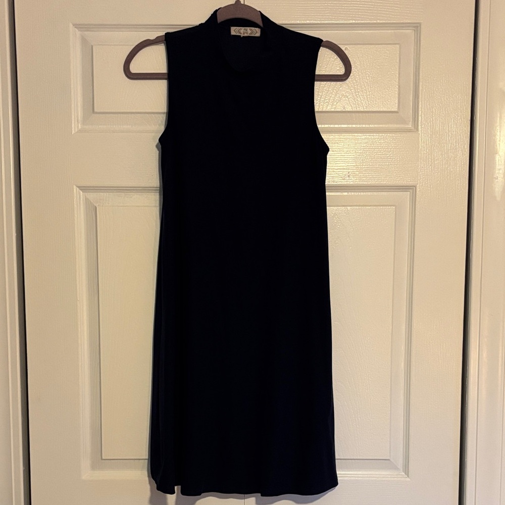 Pink Rose Elegant Navy Sleeveless Mini Dress